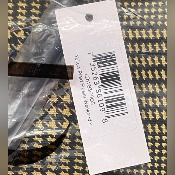 Lulu Dharma Yellow Plaid Fraiser Weekender Bag - Picture 5 of 6